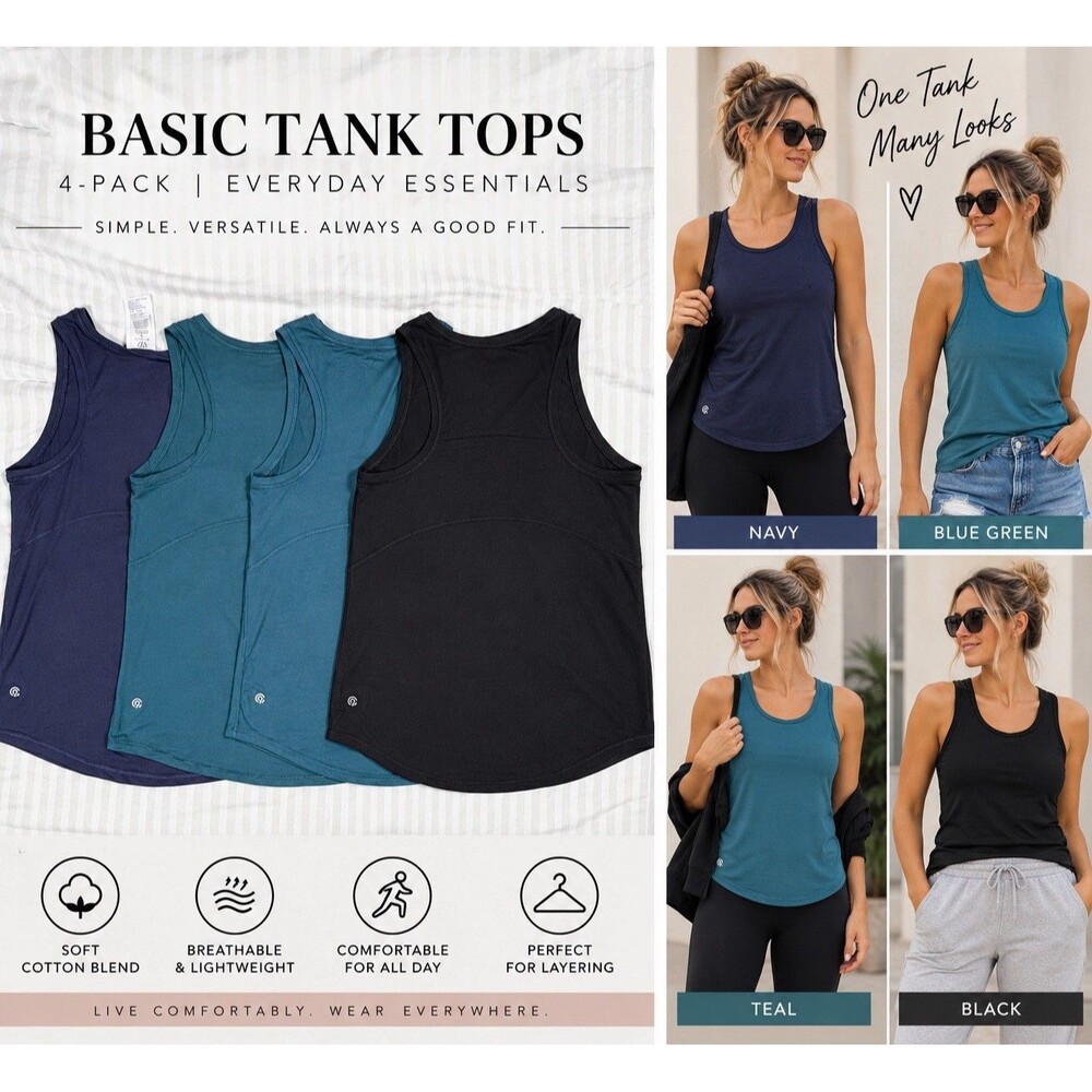 Old Navy LOFT Women’s M Tank Top Lot 2 Red Black Sleeveless Basics